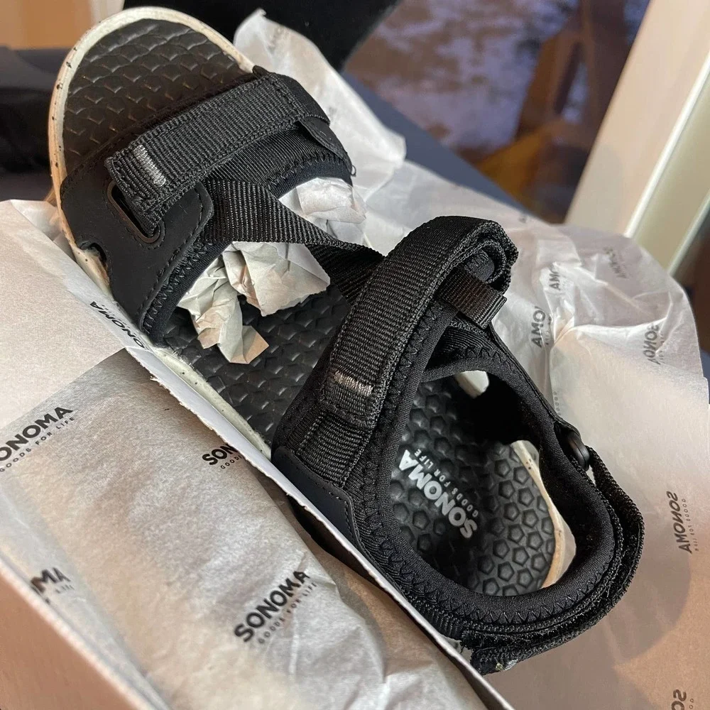 Sonoma Goods For Life® Alexzandre Boys' Black Sport Sandals Size 4 & 2 - Picture 6 of 7